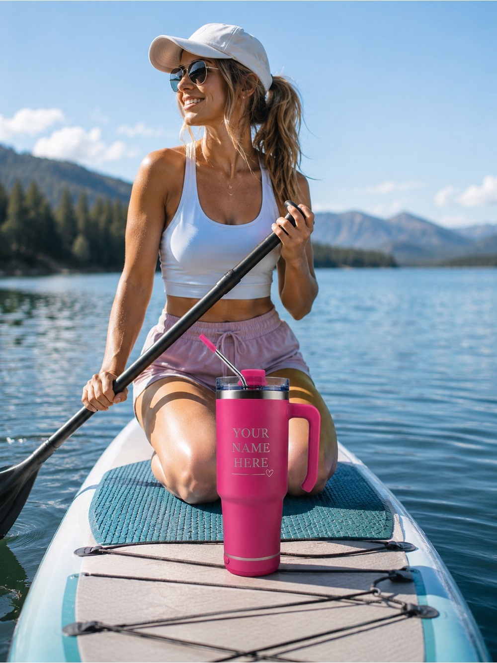 Personalized Bluetooth Speaker Tumbler 30 oz Hogg Travel Mug Hot Pink